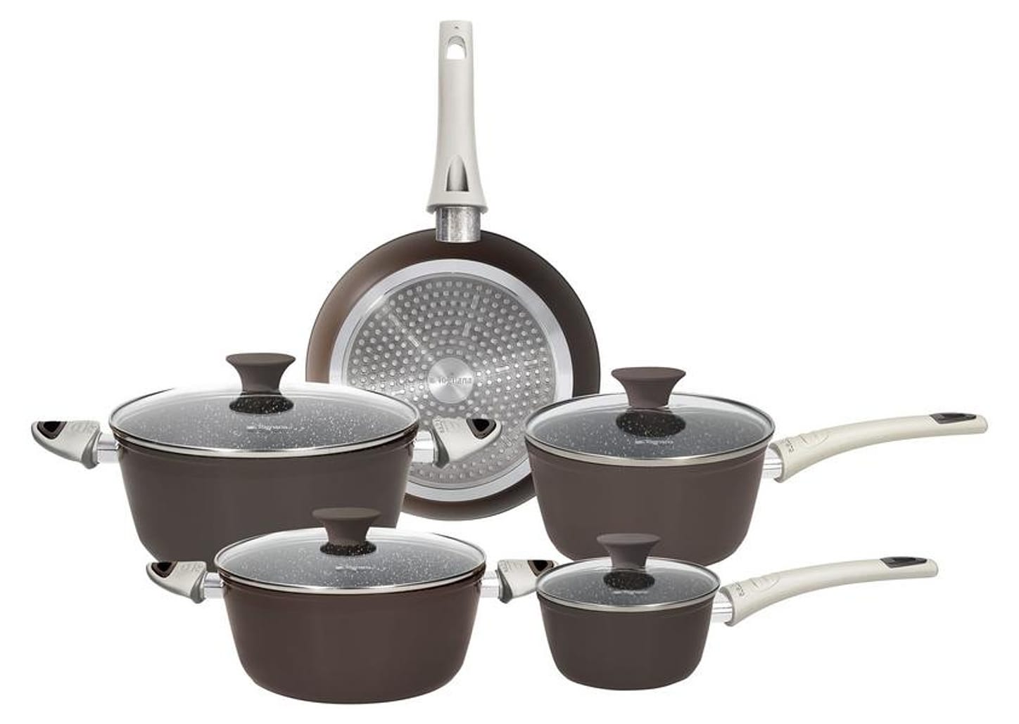 Jogo de Panelas Tognana Antiaderente de Alumínio Marrom 5 Peças Perolado
