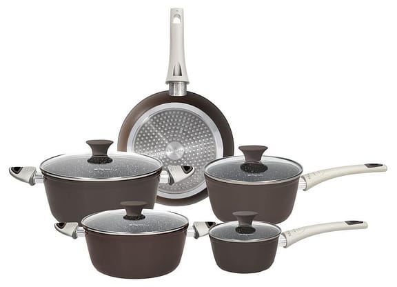 Jogo de Panelas Tognana Antiaderente de Alumínio Marrom 5 Peças Perolado