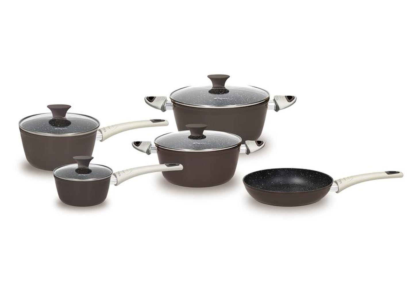 Jogo de Panelas Tognana Antiaderente de Alumínio Marrom 5 Peças Perolado