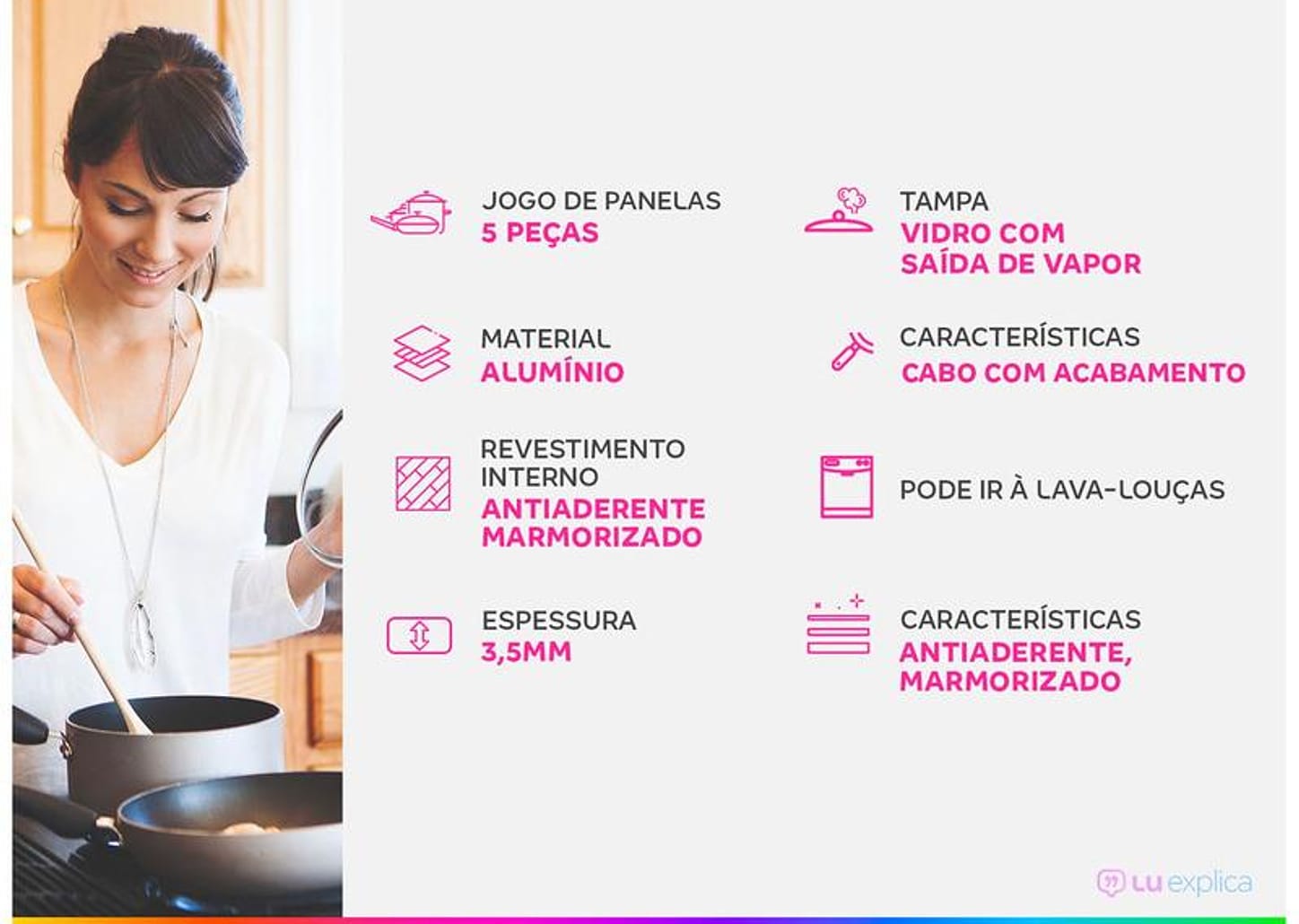 Jogo de Panelas Tognana Antiaderente de Alumínio Marrom 5 Peças Perolado