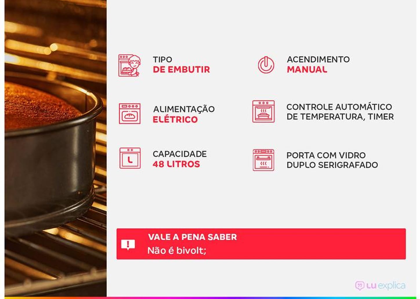 Forno Elétrico de Embutir Fischer 48L Fit Line