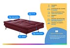 Sofá-cama Casal 3 Lugares Reclinável Maya