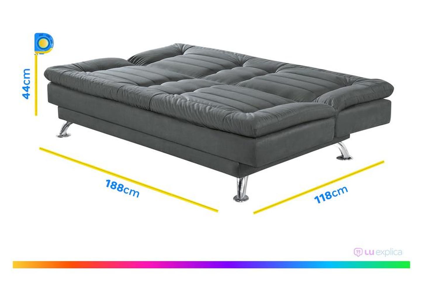 Sofá-cama Casal 3 Lugares Reclinável Maya