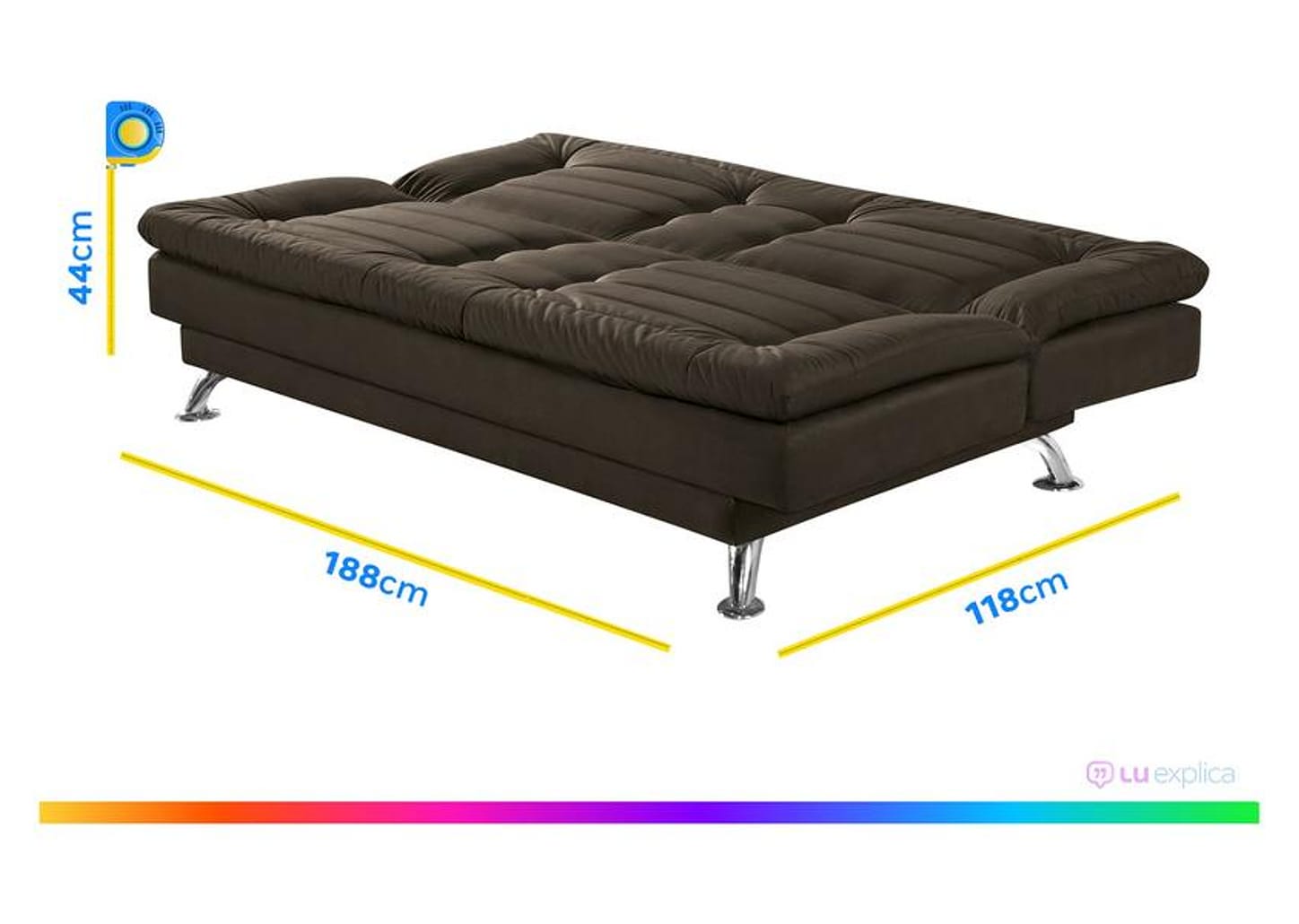 Sofá-cama Casal 3 Lugares Reclinável Maya