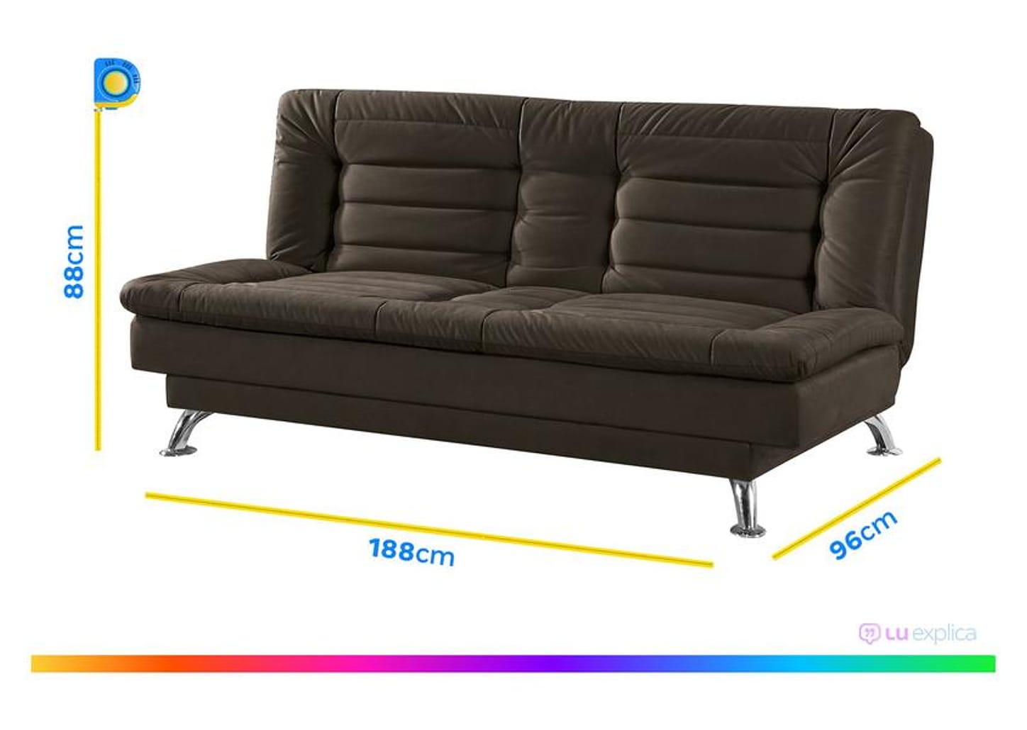 Sofá-cama Casal 3 Lugares Reclinável Maya