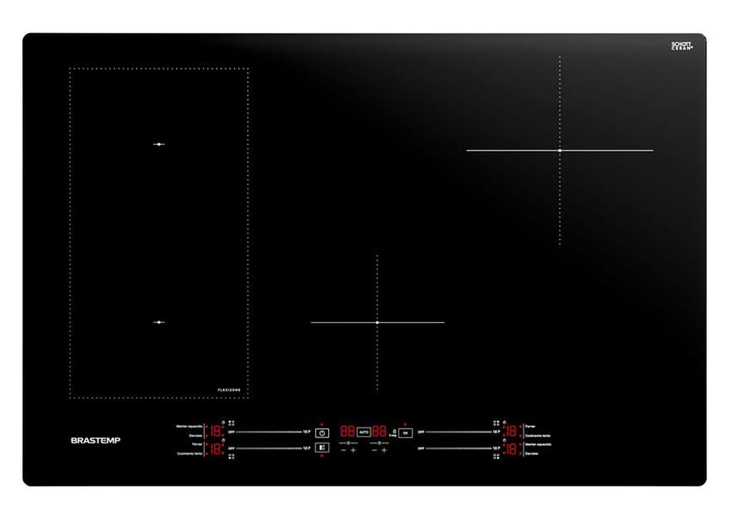 Cooktop 4 Bocas Indução Brastemp Vitrocerâmico - Touch com Timer Preto Acendimento Automático