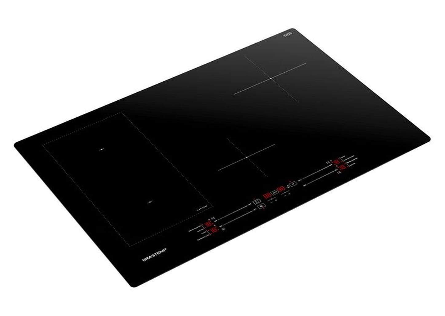 Cooktop 4 Bocas Indução Brastemp Vitrocerâmico - Touch com Timer Preto Acendimento Automático