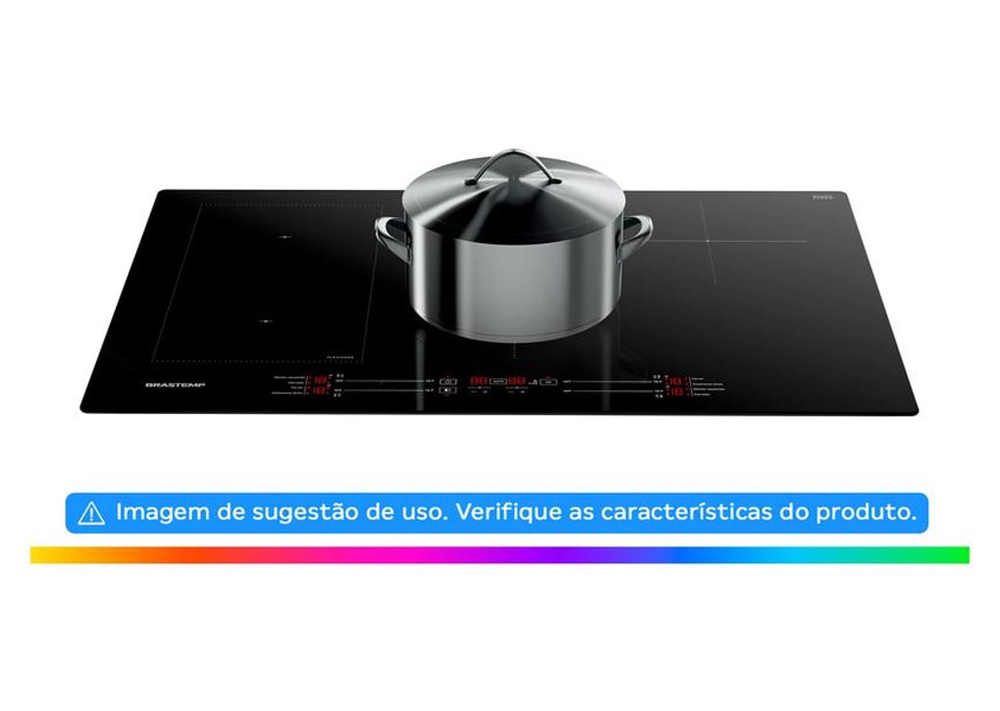 Cooktop 4 Bocas Indução Brastemp Vitrocerâmico - Touch com Timer Preto Acendimento Automático