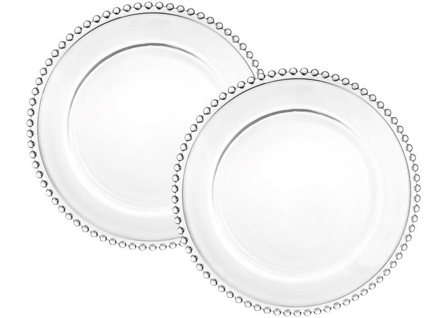 Sousplat de Vidro Transparente 32cm Haus Concept Pavillion 2 Peças