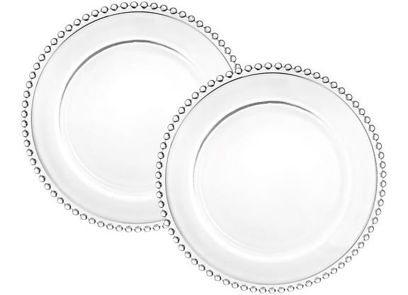 Sousplat de Vidro Transparente 32cm Haus Concept Pavillion 2 Peças