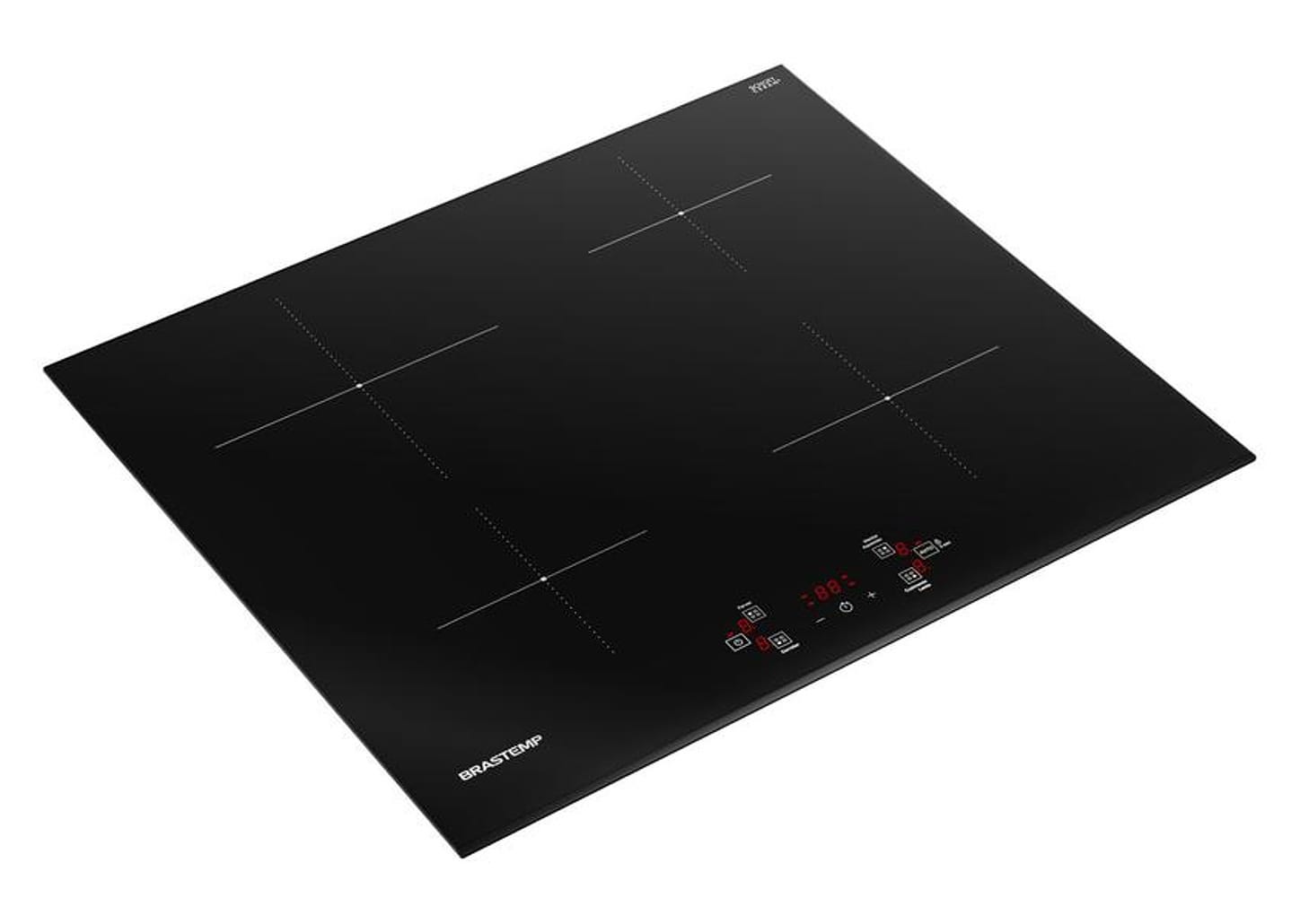 Cooktop 4 Bocas Indução Brastemp Vitrocerâmico - Touch com Timer Preto Acendimento Automático BDJ60