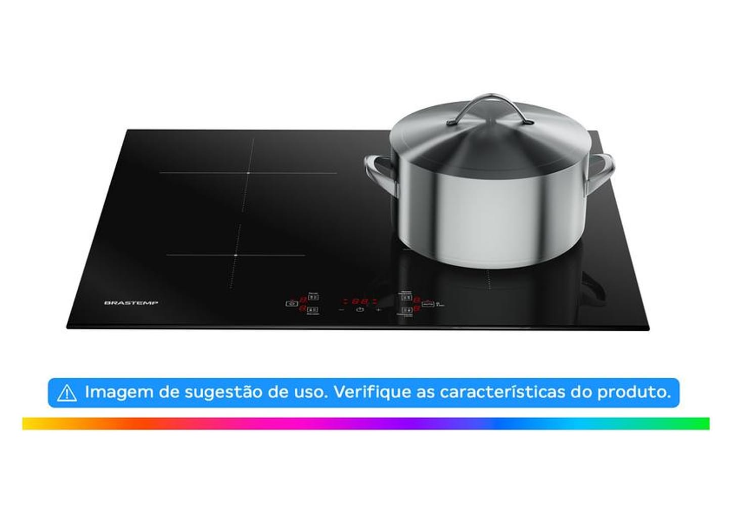 Cooktop 4 Bocas Indução Brastemp Vitrocerâmico - Touch com Timer Preto Acendimento Automático BDJ60