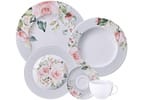 Aparelho de Jantar e Chá 20 Peças Tramontina Redondo de Porcelana Branco Ornatta 96589050