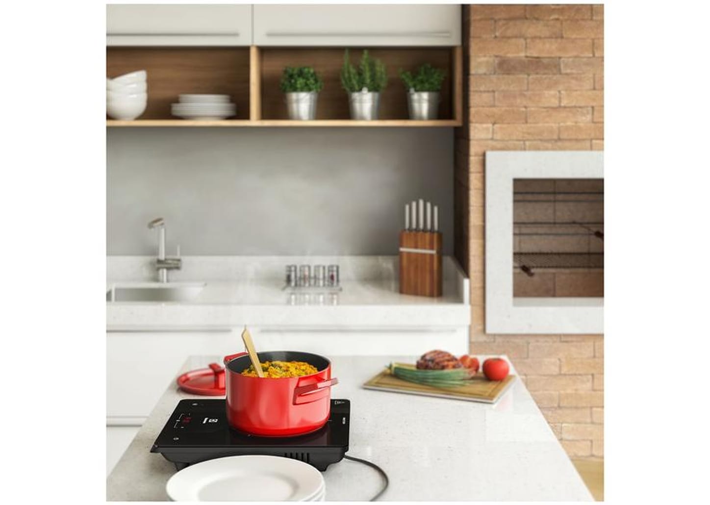 Cooktop 1 Boca Electrolux Indução Portátil - Vitrocerâmico Preto Touch IE3TP