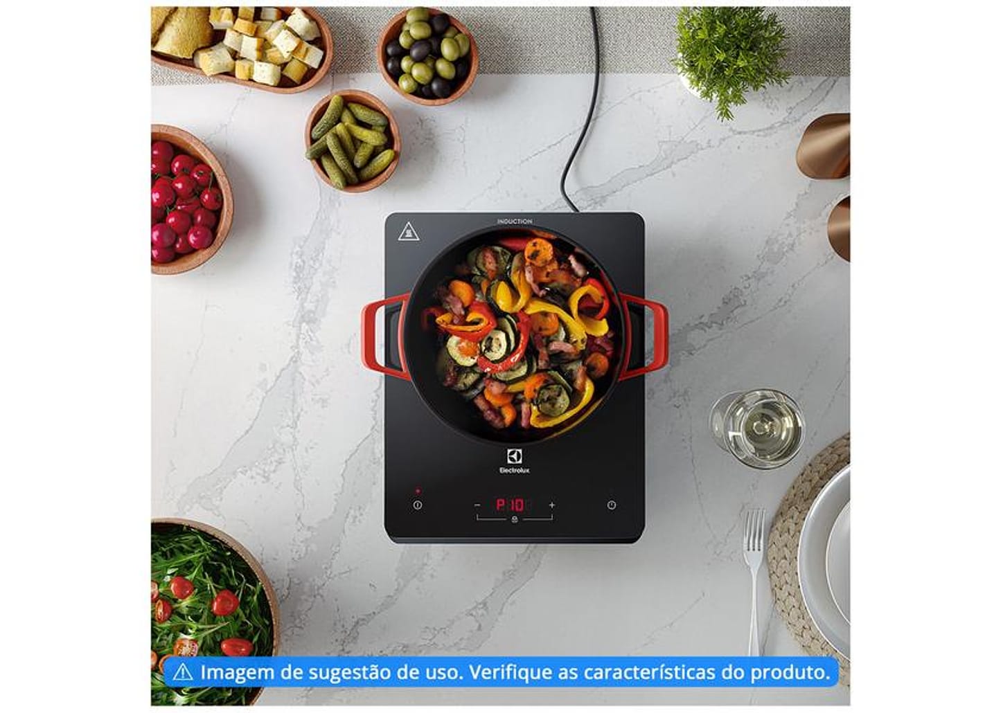 Cooktop 1 Boca Electrolux Indução Portátil - Vitrocerâmico Preto Touch IE3TP