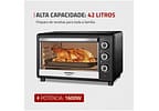 Forno Elétrico de Bancada Mondial com Timer 42L - Preto Family II FR-42