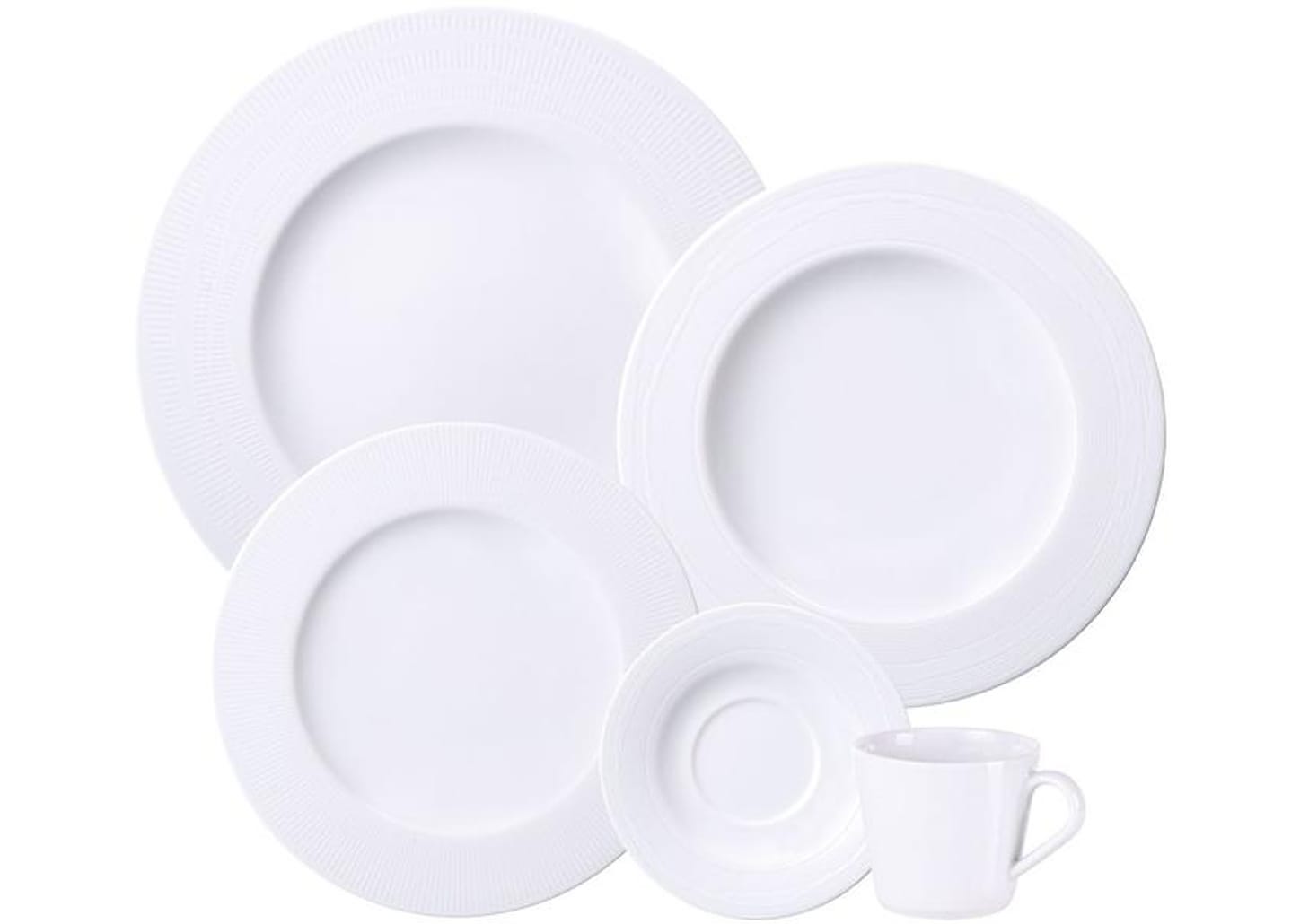 Aparelho de Jantar e Chá 20 Peças Tramontina Redondo de Porcelana Branco Nexus 96589046