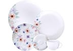 Aparelho de Jantar e Chá 20 Peças Tramontina Redondo de Porcelana Branco Floratta 96589024