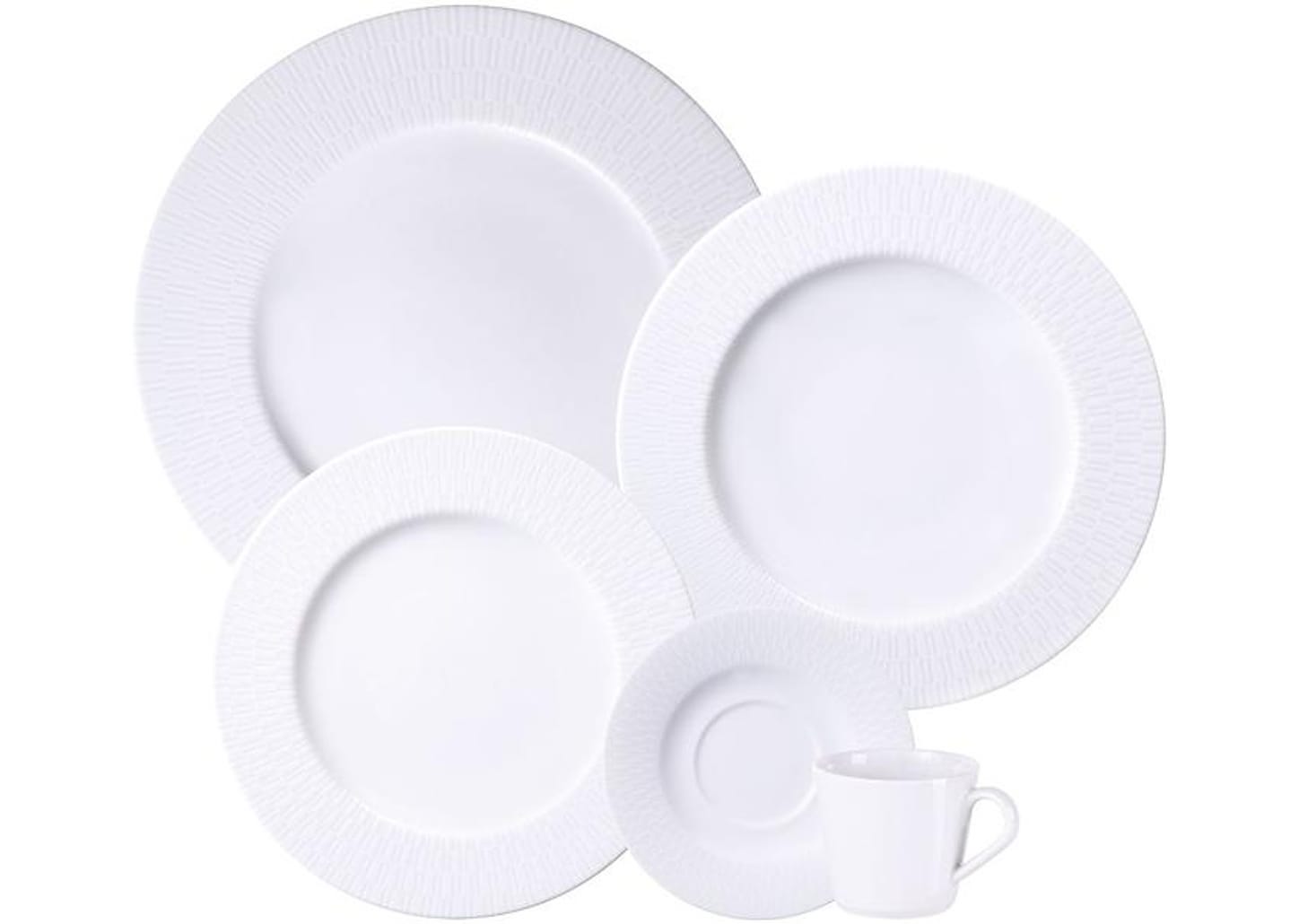 Aparelho de Jantar e Chá 20 Peças Tramontina Redondo de Porcelana Branco Santorini 96589026