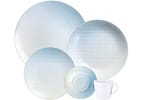 Aparelho de Jantar e Chá 20 Peças Tramontina Redondo de Porcelana Branco e Azul Polaris 96589040