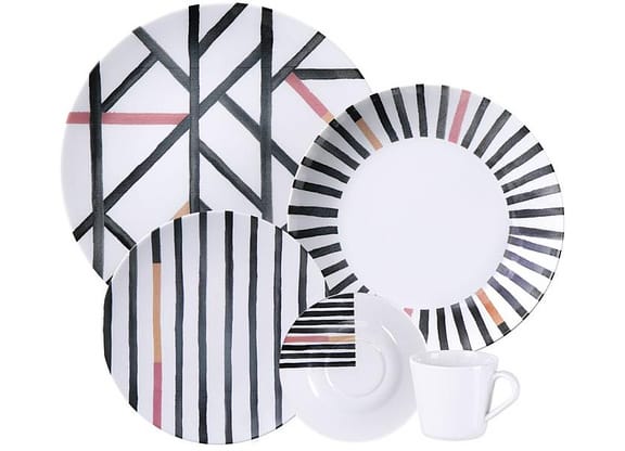 Aparelho de Jantar e Chá 20 Peças Tramontina Redondo de Porcelana Street 96589030