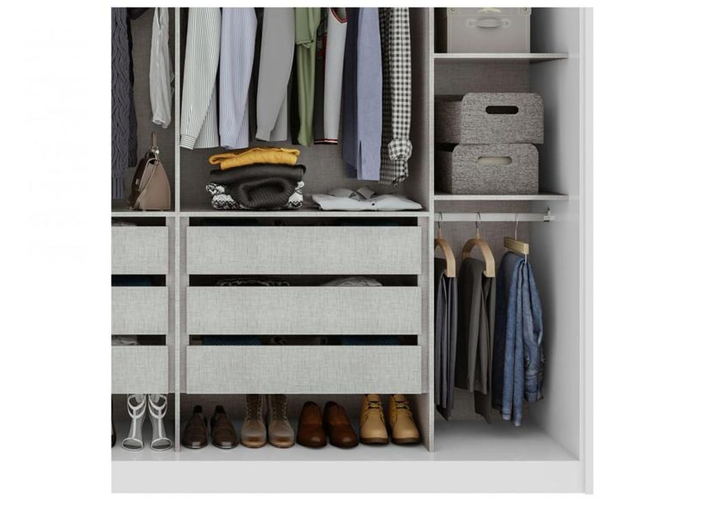 Guarda-roupa Casal com Espelho 2 Portas de Correr 6 Gavetas Caemmun Toronto