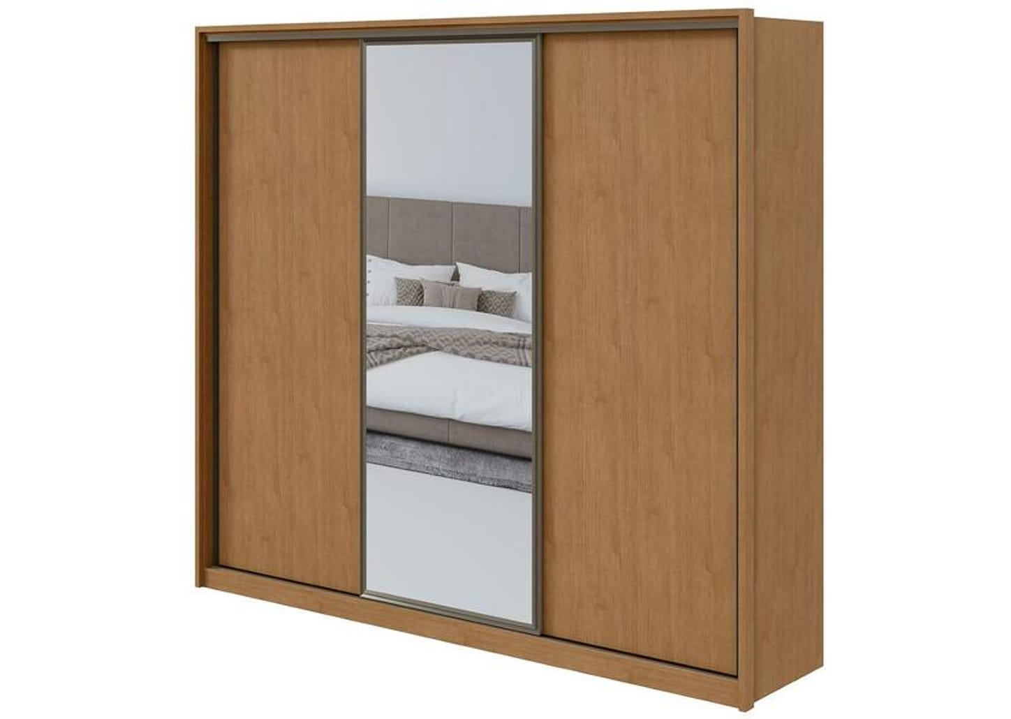 Guarda-roupa Casal com Espelho 3 Portas 6 Gavetas Caemmun Spazio