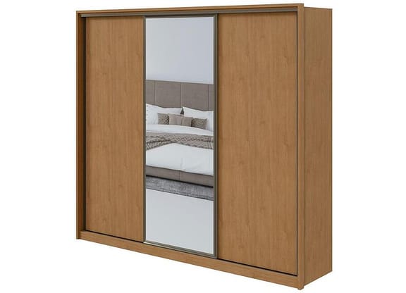 Guarda-roupa Casal com Espelho 3 Portas 6 Gavetas Caemmun Spazio