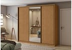 Guarda-roupa Casal com Espelho 3 Portas 6 Gavetas Caemmun Spazio