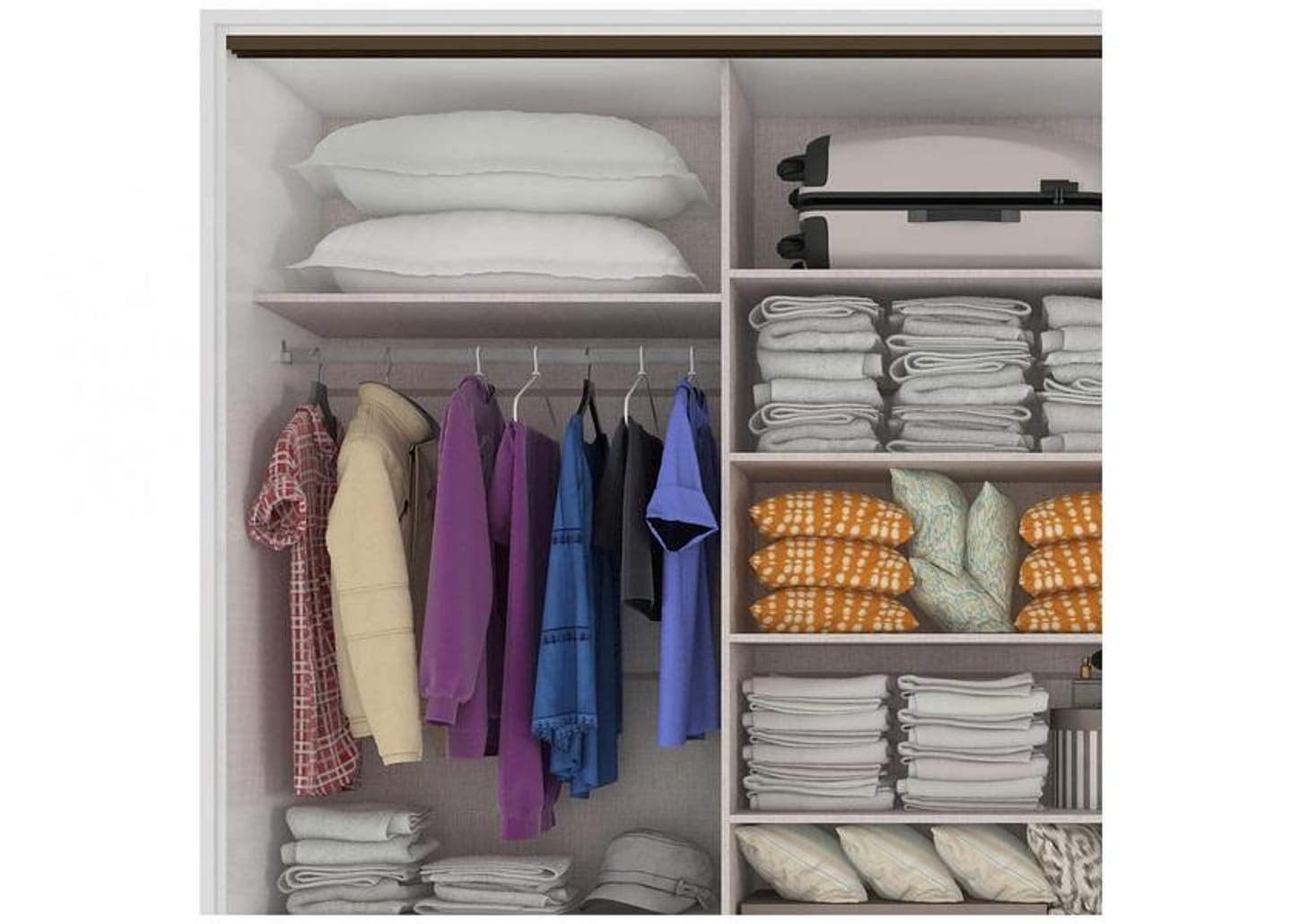 Guarda-roupa Casal com Espelho 3 Portas 6 Gavetas Caemmun Spazio