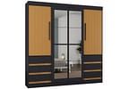 Guarda-roupa Casal com Espelho 4 Portas 6 Gavetas Araplac Sofia