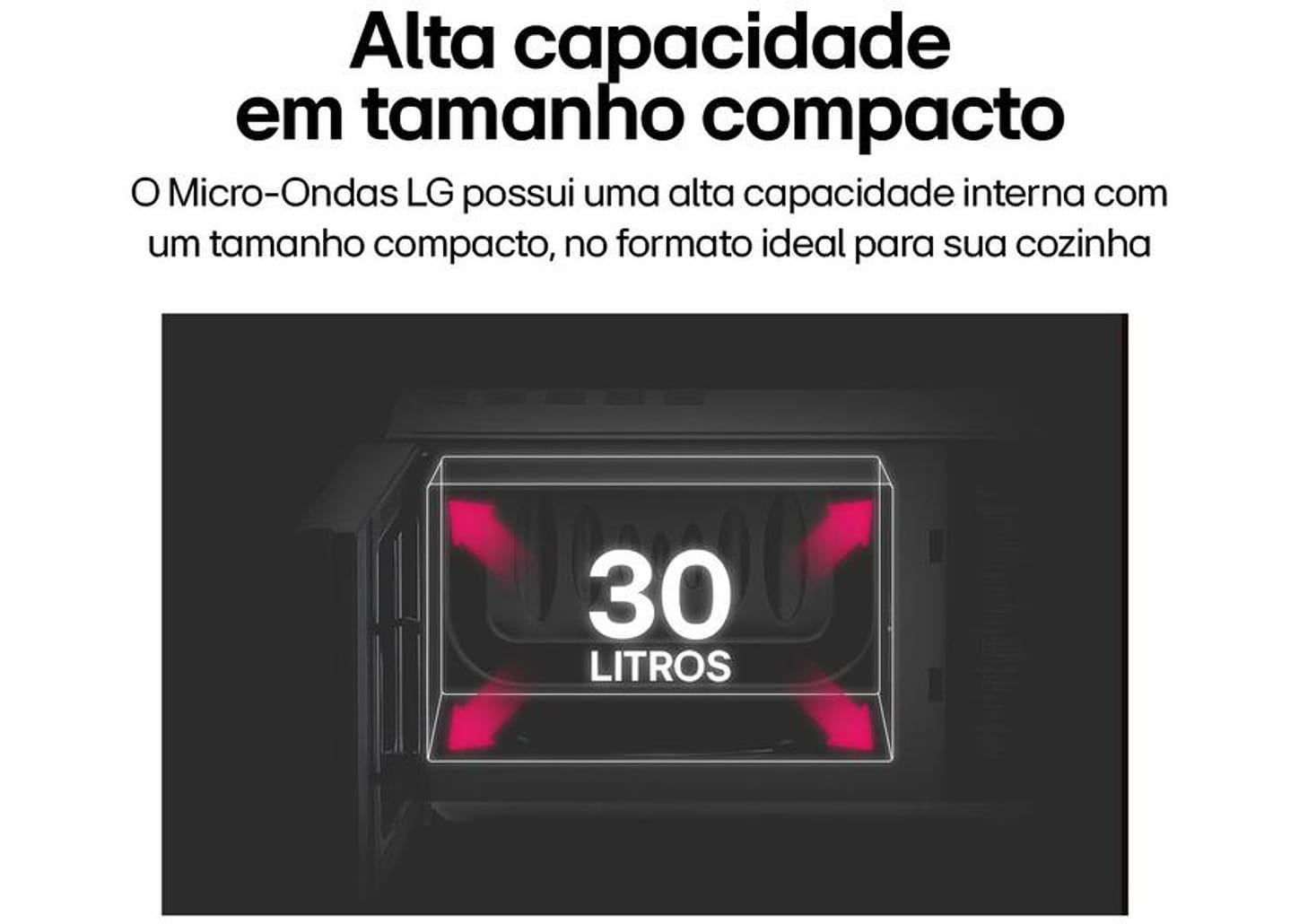 Micro-ondas LG 30L Preto Solo NeoChef MS3033DSA.FBKGLGZ