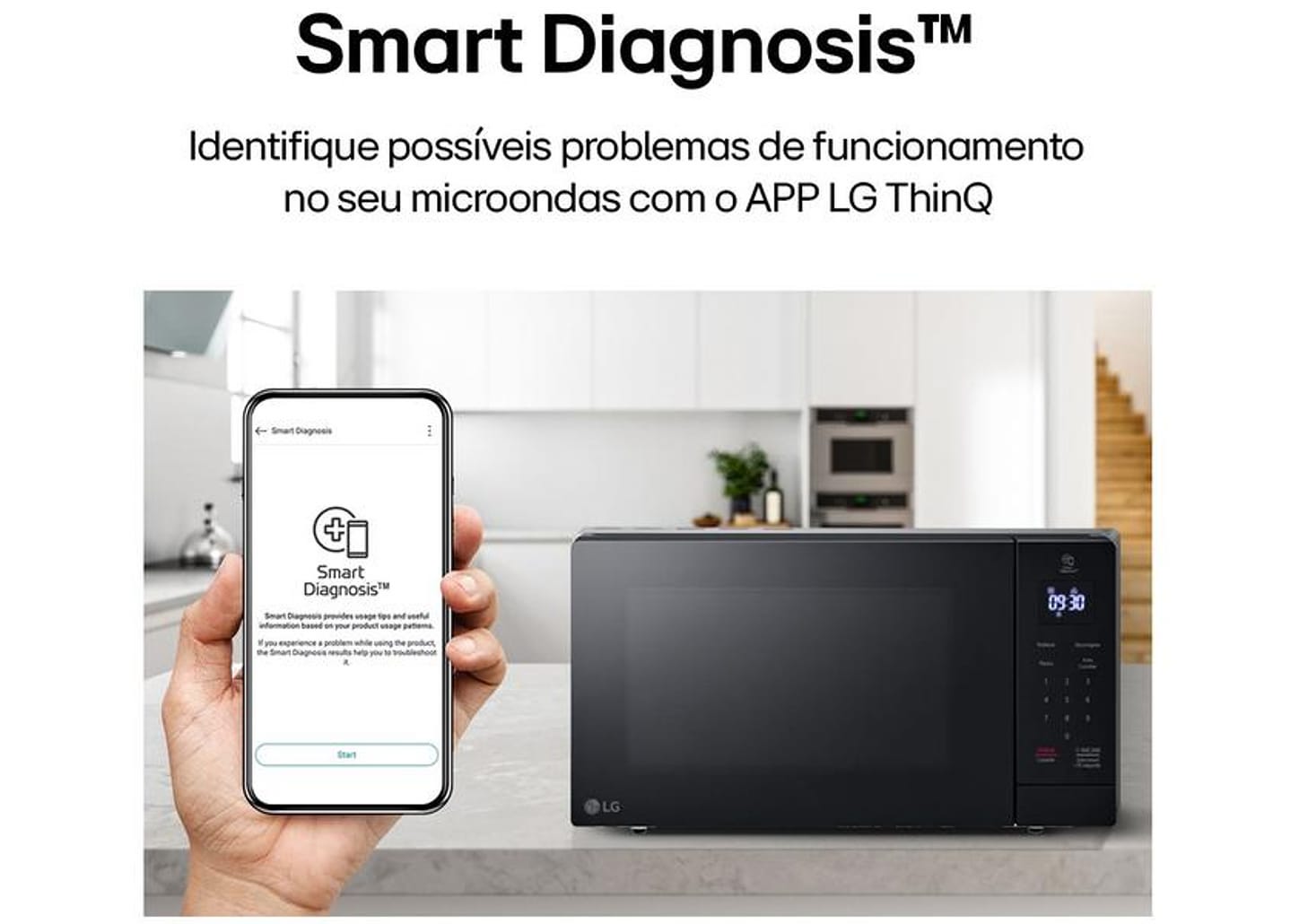 Micro-ondas LG 30L Preto Solo NeoChef MS3033DSA.FBKGLGZ
