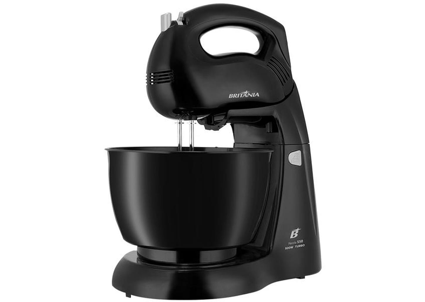 Batedeira Britânia Preta 500W 4 Velocidades 4,3L Pérola 550