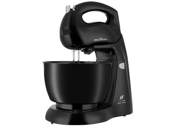 Batedeira Britânia Preta 500W 4 Velocidades 4,3L Pérola 550