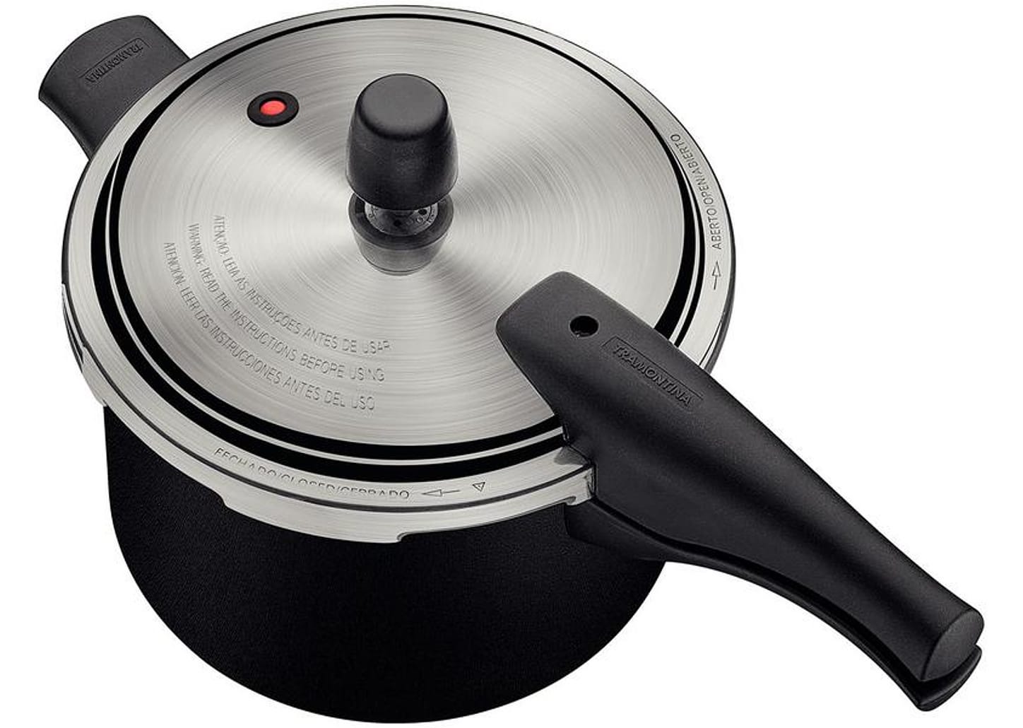 Panela de Pressão Tramontina Antiaderente 4,5L Preto e Prata Vancouver Effect