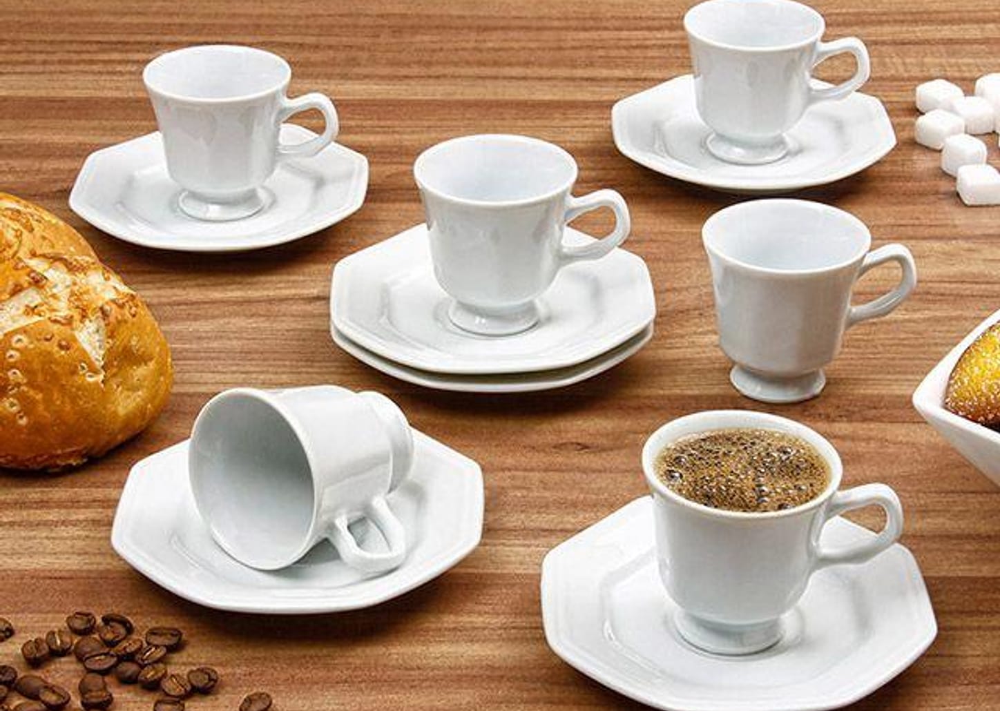 Jogo de Xícaras para Café Porcelana 12 Peças - Schmidt Floral Prisma