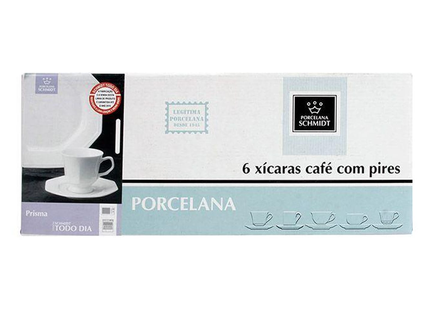 Jogo de Xícaras para Café Porcelana 12 Peças - Schmidt Floral Prisma