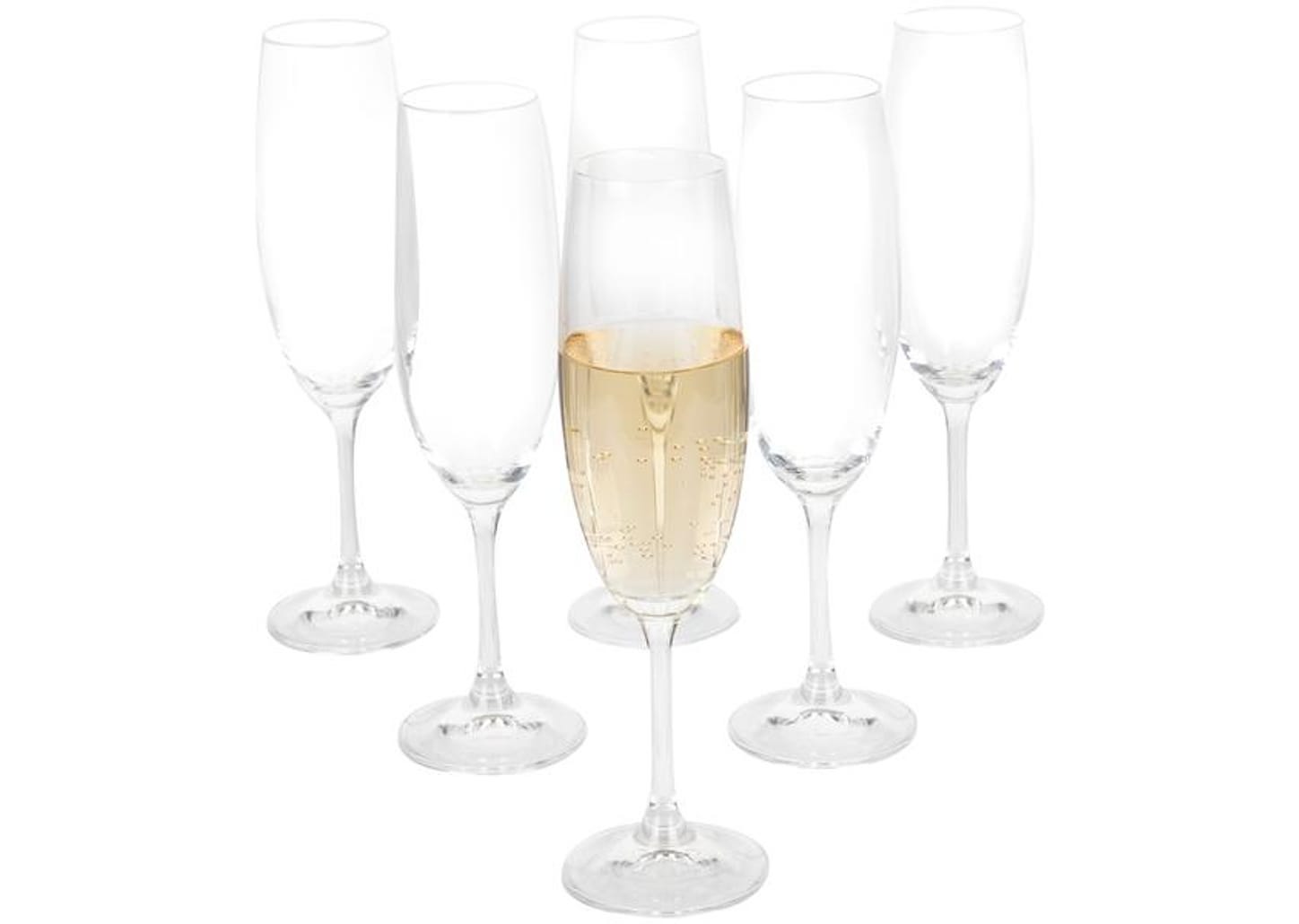 Jogo de Taças para Champagne Vidro 6 Peças 220ml - Bohemia Roberta
