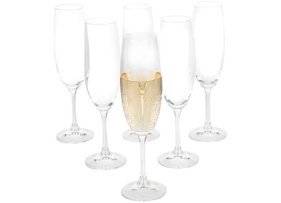 Jogo de Taças para Champagne Vidro 6 Peças 220ml - Bohemia Roberta
