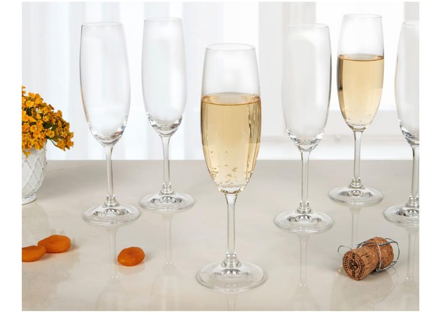 Jogo de Taças para Champagne Vidro 6 Peças 220ml - Bohemia Roberta