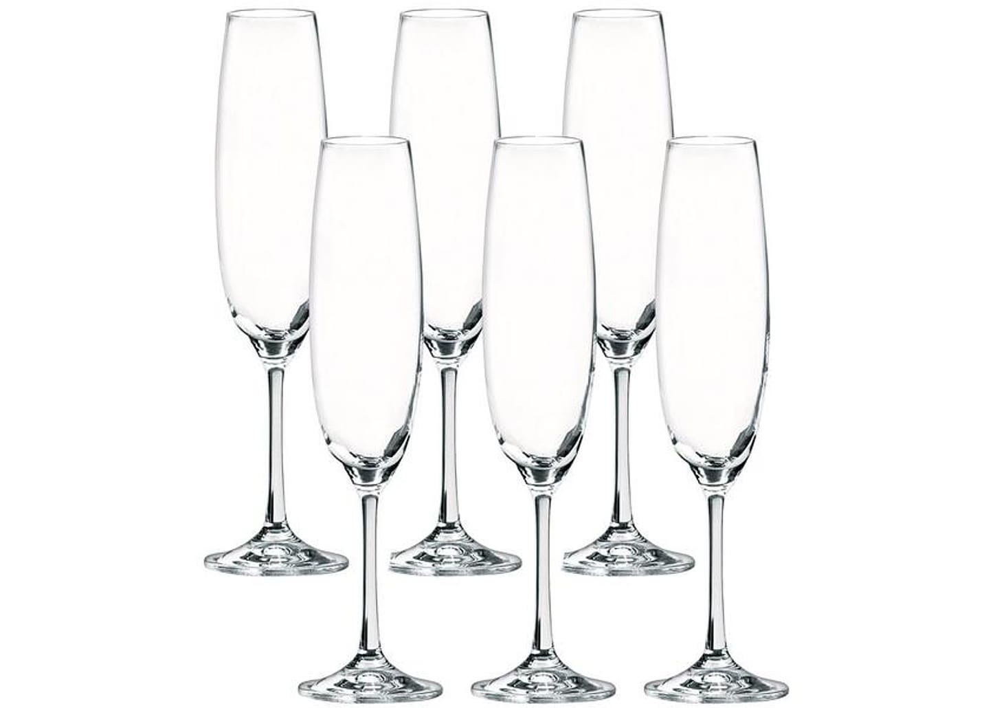 Jogo de Taças para Champanhe Cristal 250ml 6 Peças - Bohemia Bárbara 1SD22/250