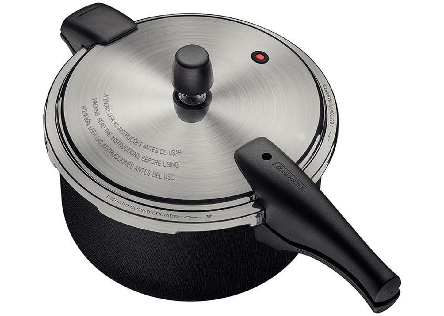 Panela de Pressão Tramontina Antiaderente 6L Preto e Prata Vancouver Effect