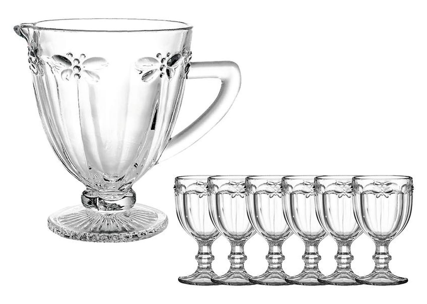 Conjunto de Jarra 1,1L e Copos 330ml de Vidro Haus Libélula Empire 7 Peças