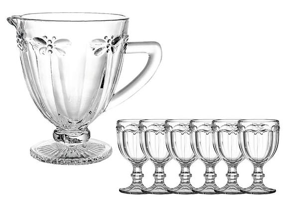 Conjunto de Jarra 1,1L e Copos 330ml de Vidro Haus Libélula Empire 7 Peças
