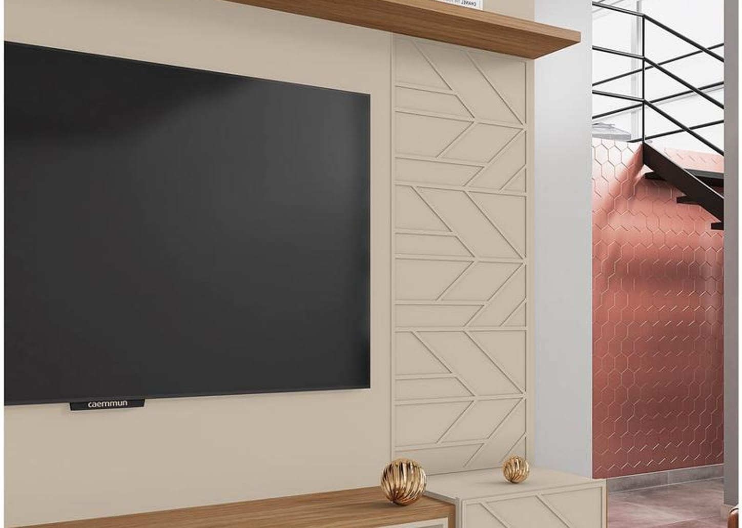 Painel para TV até 65” 1 Prateleira Caemmun Prisma