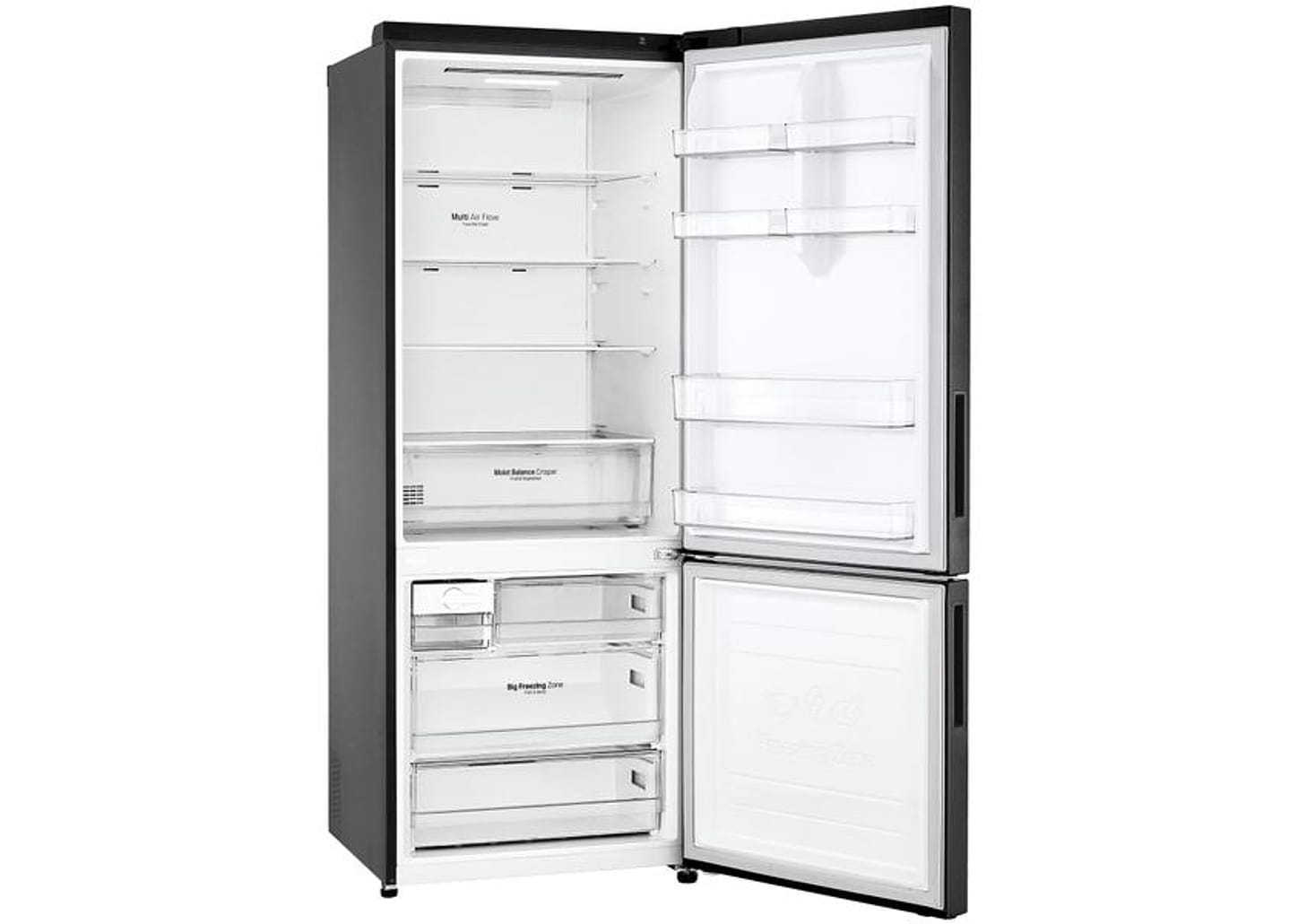 Geladeira/Refrigerador LG Frost Free Smart Preta 451L Inox Look GC-B569NQLC.AMCFSBS