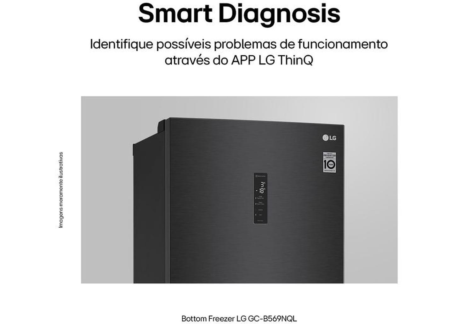 Geladeira/Refrigerador LG Frost Free Smart Preta 451L Inox Look GC-B569NQLC.AMCFSBS