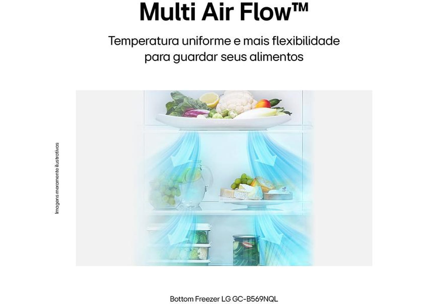 Geladeira/Refrigerador LG Frost Free Smart Preta 451L Inox Look GC-B569NQLC.AMCFSBS