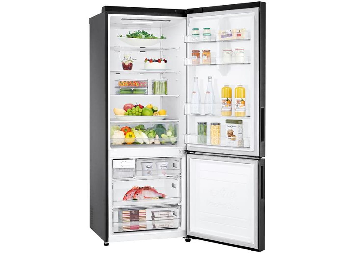 Geladeira/Refrigerador LG Frost Free Smart Preta 451L Inox Look GC-B569NQLC.AMCFSBS